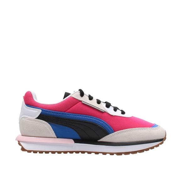 Puma City Rider Low Top Mens Casual Shoes White Pink 382044-04 NEW Multi Sz - Picture 2 of 5